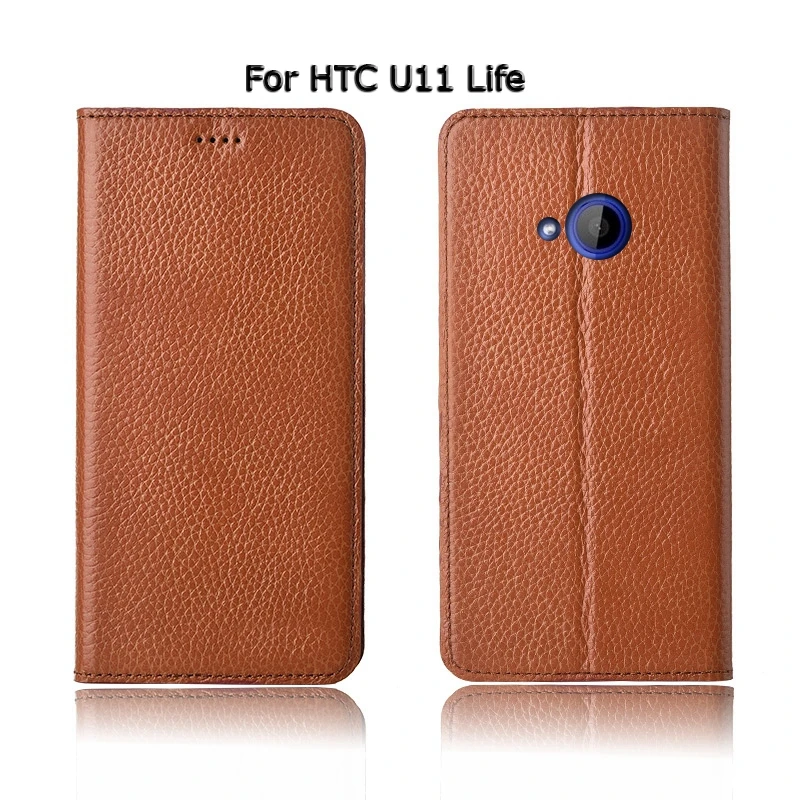 Чехол из натуральной кожи с откидной подставкой личи для htc U11 U12 Life Plus EYEs, чехол для мобильного телефона