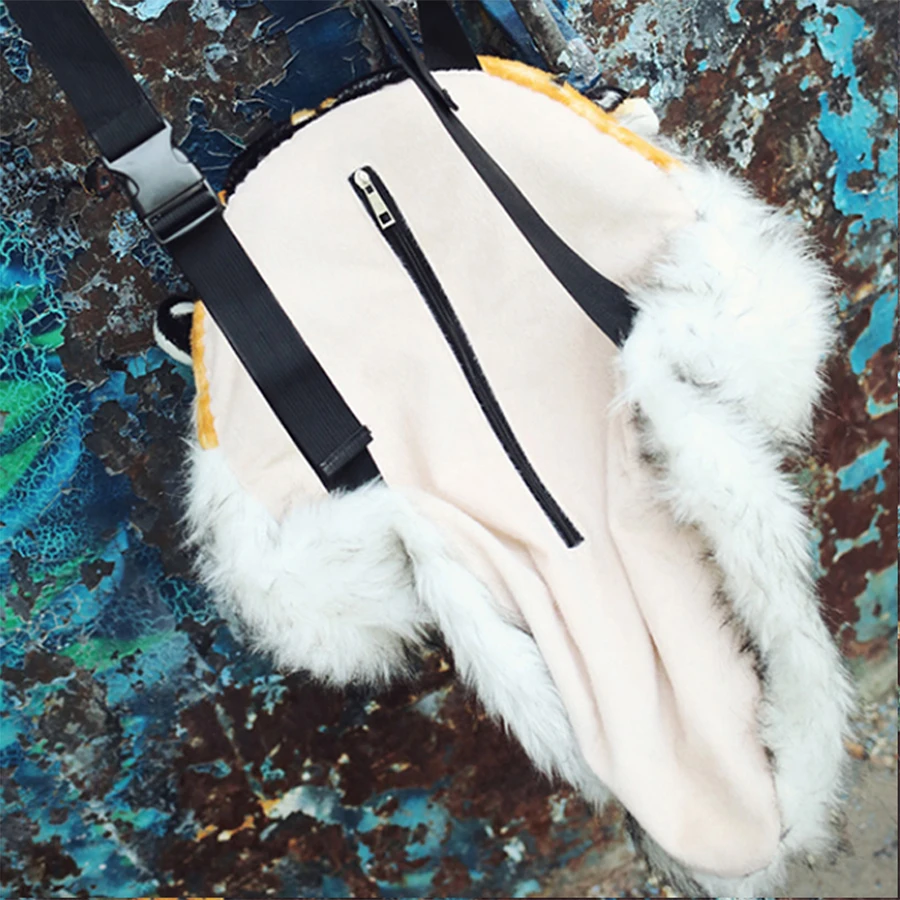 Плюшевый объемный книжный рюкзак с головой тигра и Льва женский студенческие