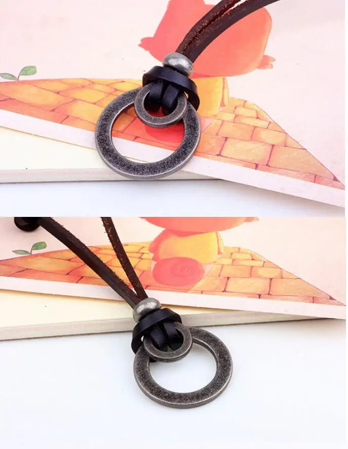 Бесплатная доставка 1 шт. Европа и Америка кожаный шнур кулон Цепочки ожерелья