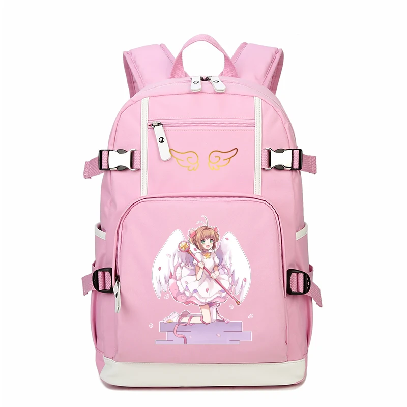 Аниме карты Captor розовый милый рюкзак Mochila Feminina SAKURA Kawaii женские сумки на плечо холщовые школьные сумки рюкзак для книг
