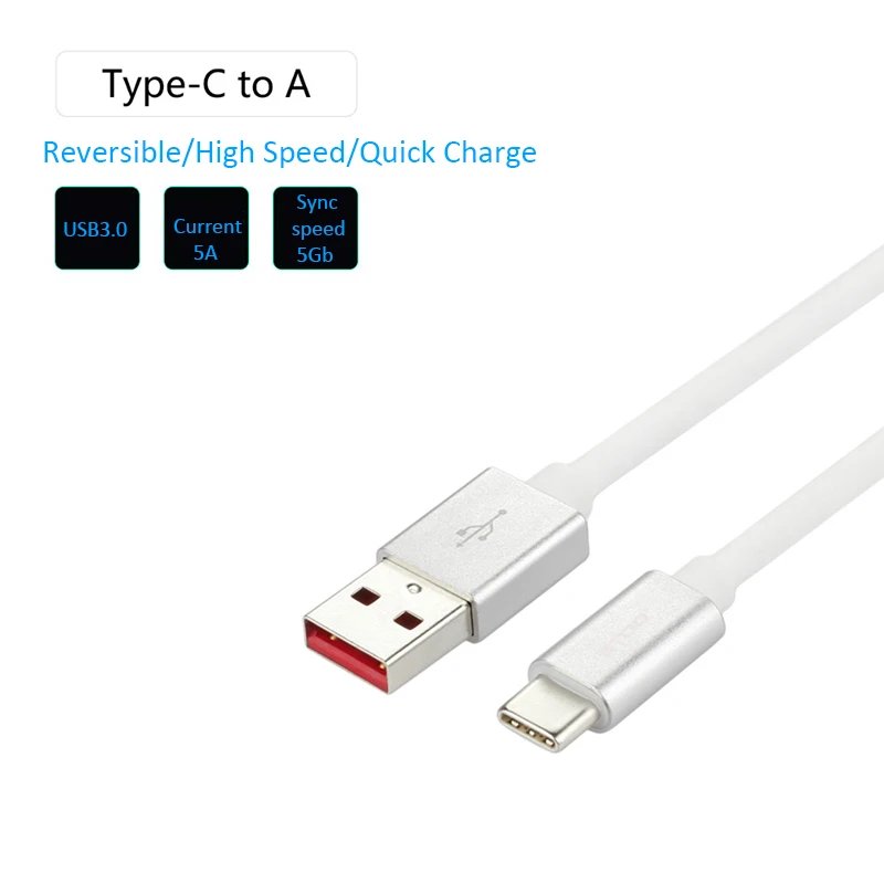 STOD usb type C кабель SuperCharge 5A 2 м 6.6ft Синхронизация данных Быстрая зарядка для huawei mate 9 10 20 P 10 20 30 Pro Honor USB-C провод