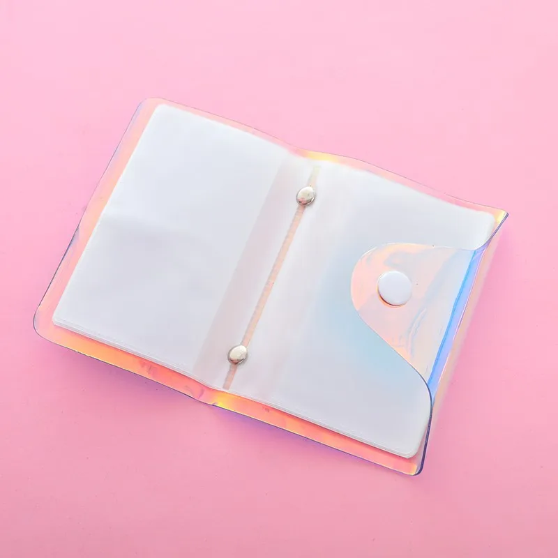 Милый лазерный прозрачный ID держатель для карт бумажники из ПВХ кредитная карта
