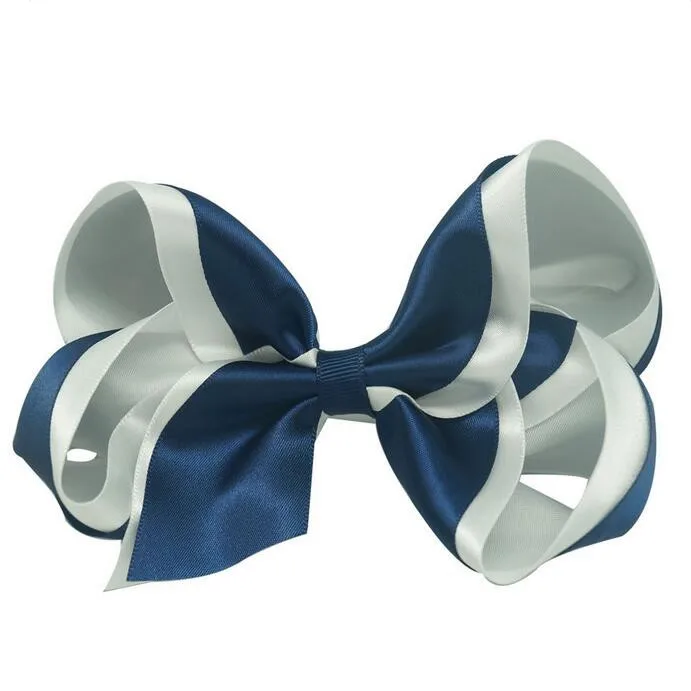 

Free Shipping Wholesale 100pcs 5.5 Inch Twisted Boutique Bow Bright Navy Bow