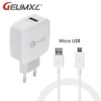 geumxl 3a usb quick charge 3 0 wall charger adapter micro usb cable for samsung sony huawei xiaomi htc lg nokia blackberry