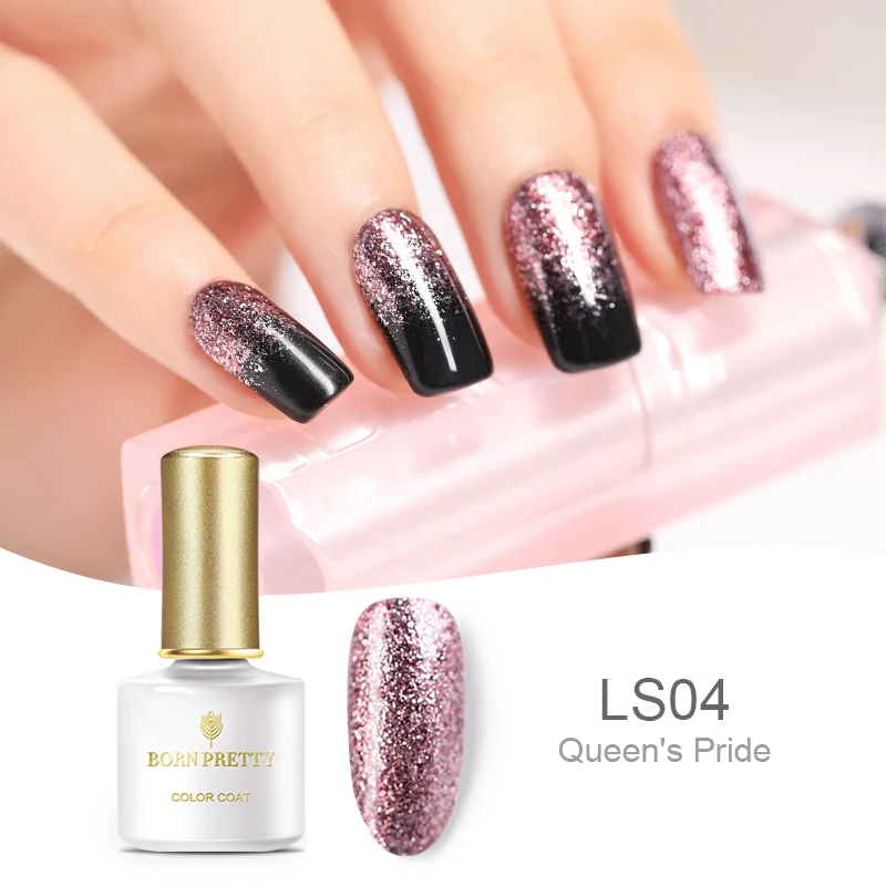 BP-LS04 BORN PRETTY Золотой Серебряный гель для ногтей с блестками лак 6 мл Блестящие Блестки замочить-off УФ Гель-лак для ногтей маникюрный лак - Цвет: BP-LS04