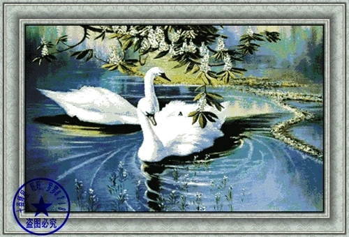 

FREE delivery Top Quality lovely beautiful counted cross stitch kit swan love swans lake