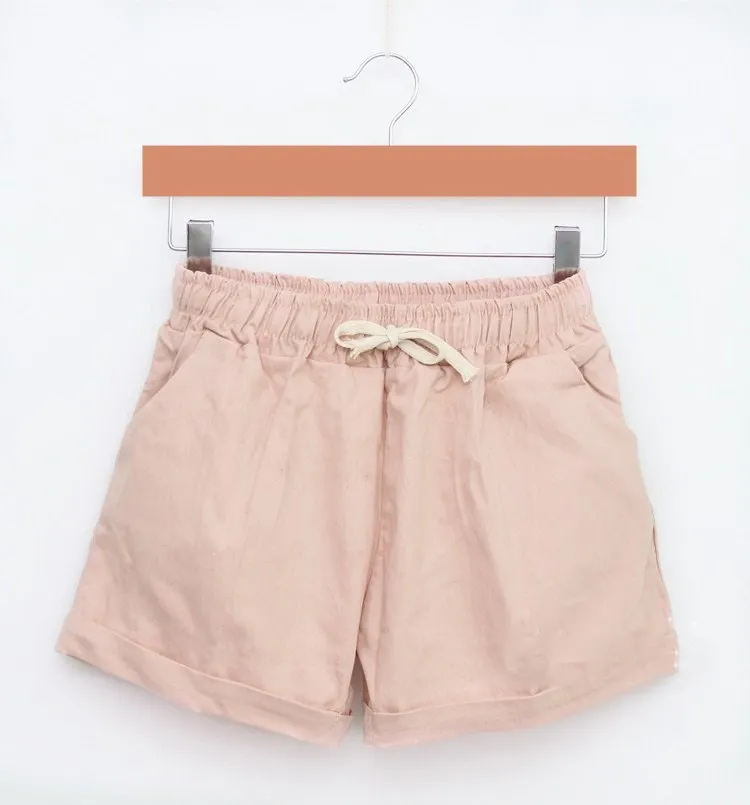 D065 Leather Pink YRRETY новые летние шорты женские шорты со шнурком свободные женские шорты для фитнеса повседневные шорты для женщин 14 цветов спортивные шорты для женщин - Цвет: D065 Leather Pink