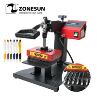 zonesun pen heat printing machine hot transfer printing machine press machine for plastic ball point pen logo pressing machine