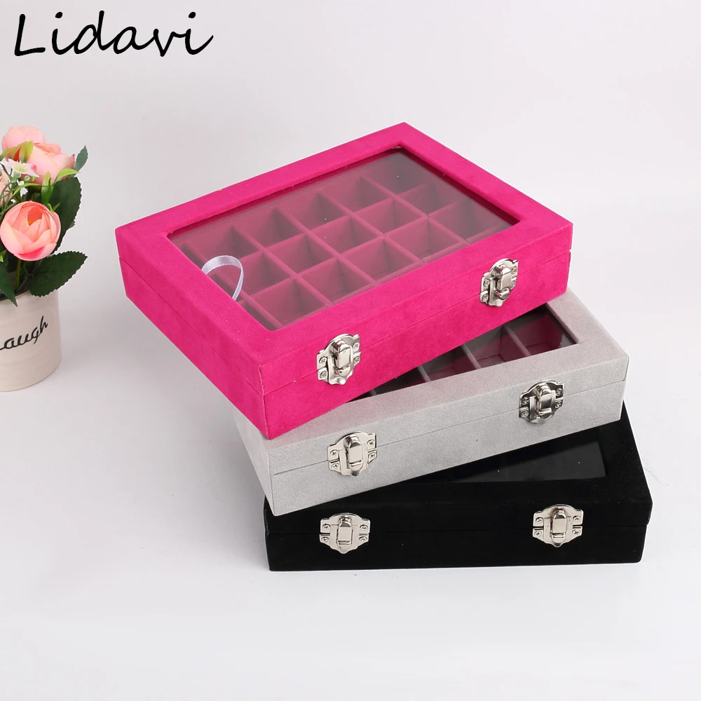 Lidavi бархатный прозрачный стеклянный поднос для ювелирных изделий витрина