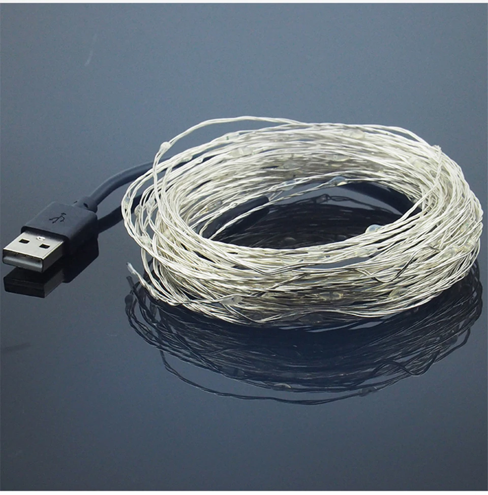 5 м 10 м USB питание медный провод водонепроницаемый светодиодный свет шнура для праздника вечеринки свадьбы рождества украшения освещения