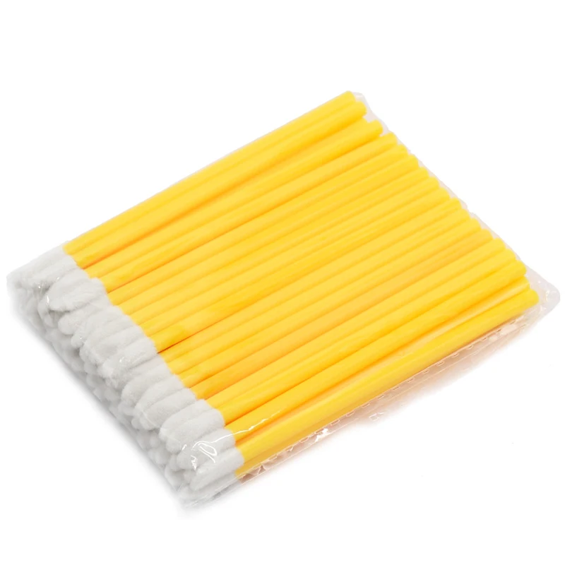 Yellow Sinso 50 шт. одноразовые макияж кисть для губной помады палочка-аппликатор для блеска для макияжа Косметические кисточки инструменты Наборы для макияжа 9 Цвета - Handle Color: Yellow