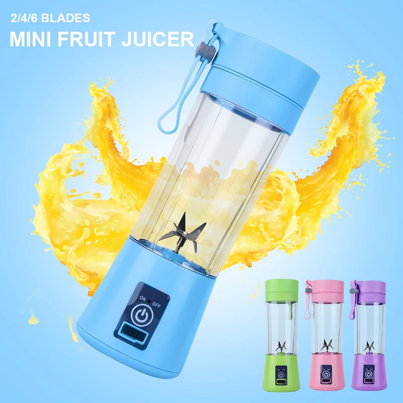 380ml USB Rechargeable Blender Mixer Mini Portable Electric 6 Blades Household Extractor Juice Machine Fruit Juicer | Дом и сад