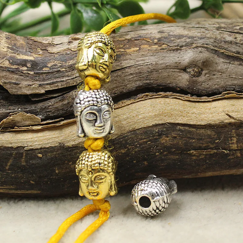 30pcs/lot High Quality Solid Silver Color Buddha Head Spacer Beads 11x9mm Decoration Charms DIY Jewelry Making Accessories | Украшения и