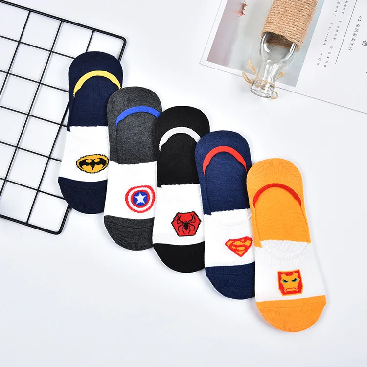 1 пар/лот летние хлопковые носки с героями мультфильмов мстители Железный