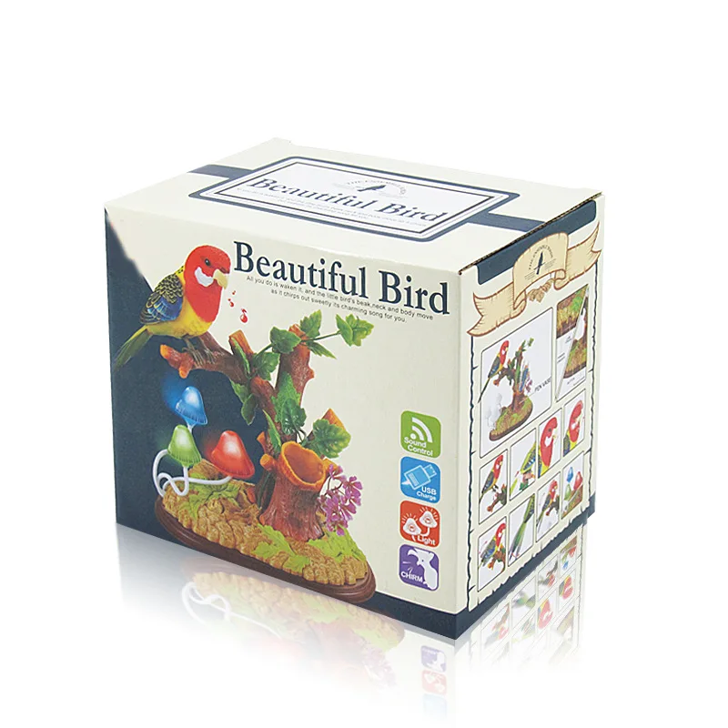 3D Gags Jokes Toy Voice Activated Bird Children's Electric Simulation Can Dancing and Singing Parrots Decoration Art | Игрушки и