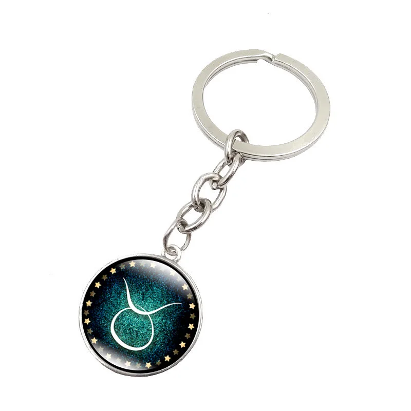 12 подвеска созвездия брелок с зодиакальным стеклом круглый купольный