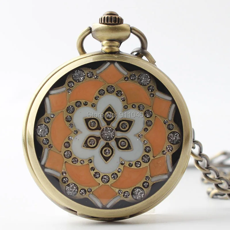 10 шт./лот высококачественные механические карманные часы с кристаллами и цветами