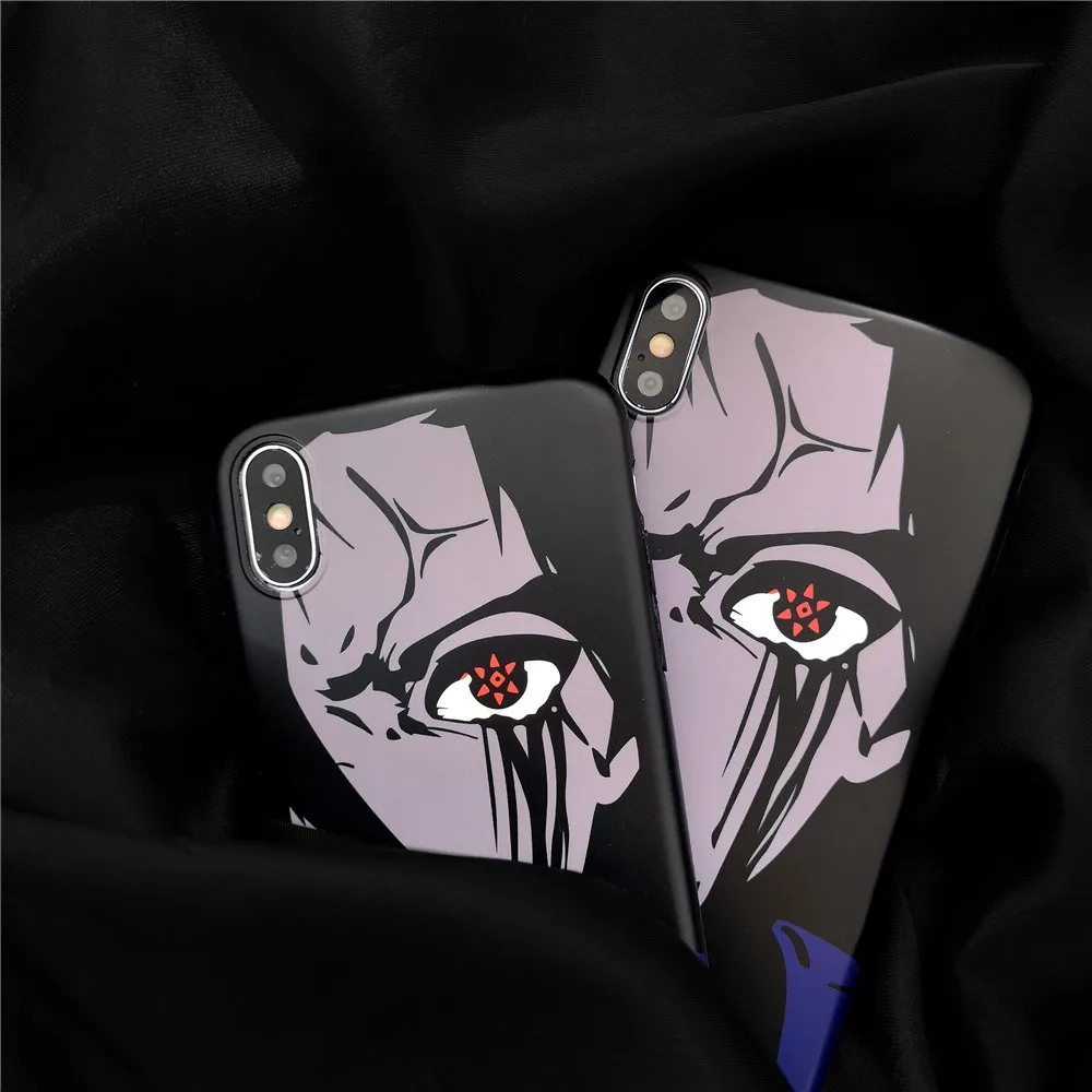 Anime Half Face Man For iPhone X XR XS Max case Funny Horrible Red Eyes Soft Cover 78 6s Plus phone Case Frosted Capa |