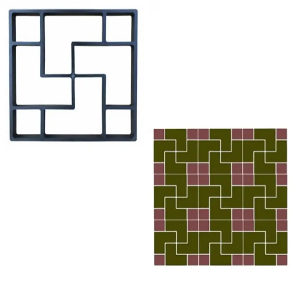 Garden Paving Mould Для сада, сделай сам, Пластиковая форма для изготовления дорожек, вручную брусчатка, камень для двора, дорожный цементный кирпич, садовые здания, цемент, плитка для пола, формы@ 15 - Цвет: Garden Paving Mould