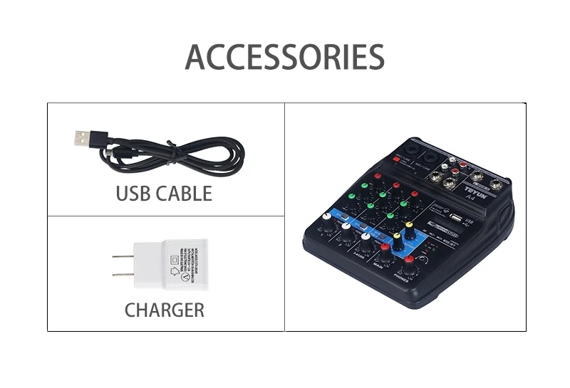 Профессиональная 4 канальная микшерная консоль с поддержкой Bluetooth и USB|Микрофоны|