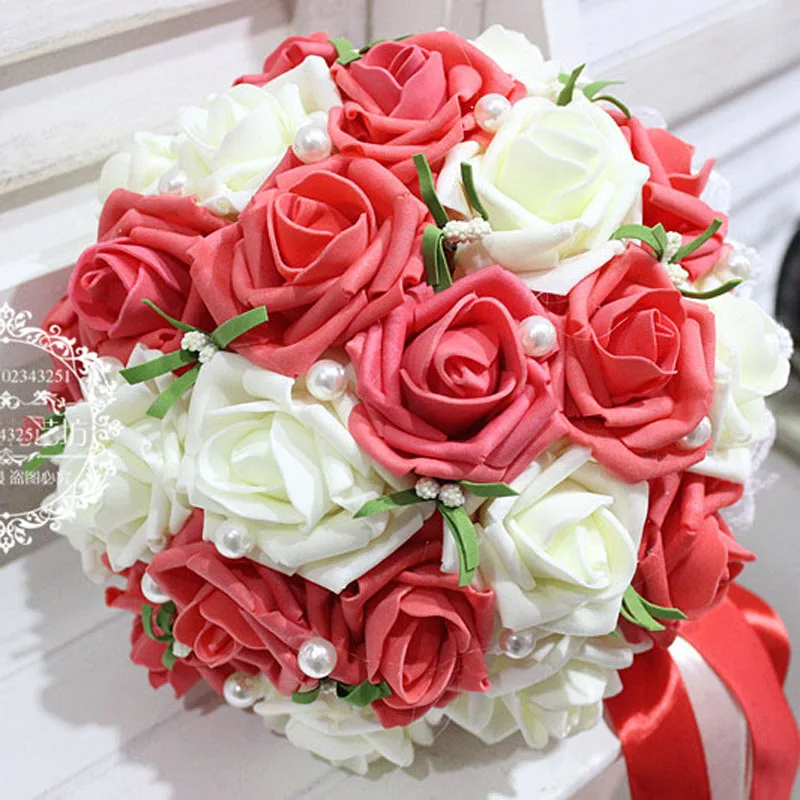 wedding bouquet buque de noiva bridal Handmade Ribbon Flower Bouquets Bridal Bouquet Ivory Boque Accept | Свадьбы и торжества