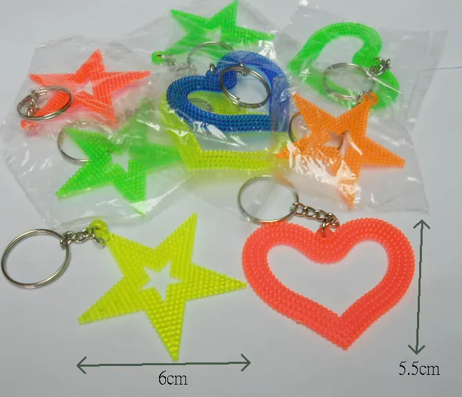 

100X VINTAGE Plastic Star & Heart with keychain Retro Fashion Jewellery Chain clip Bead Girl Kis Room Craft DIY pendant