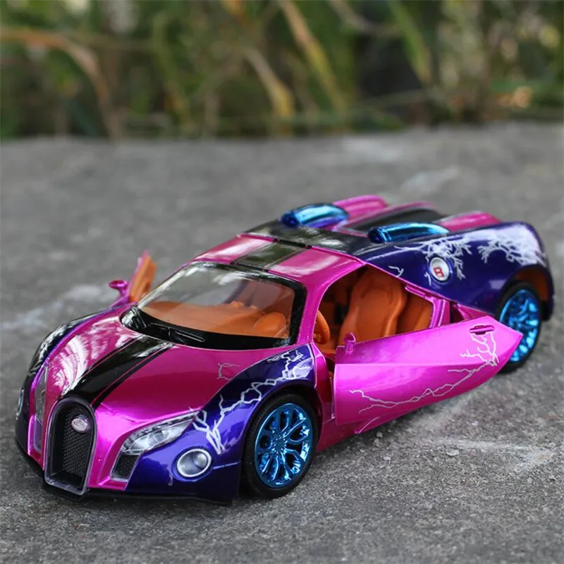 Фиолетовый Новинка 1:32 Игрушечная машина Bugatti GT литая под давлением модель автомобиля Миниатюрная модель металлическая Игрушечная модель автомобиля игрушки для детей - Цвет: Фиолетовый