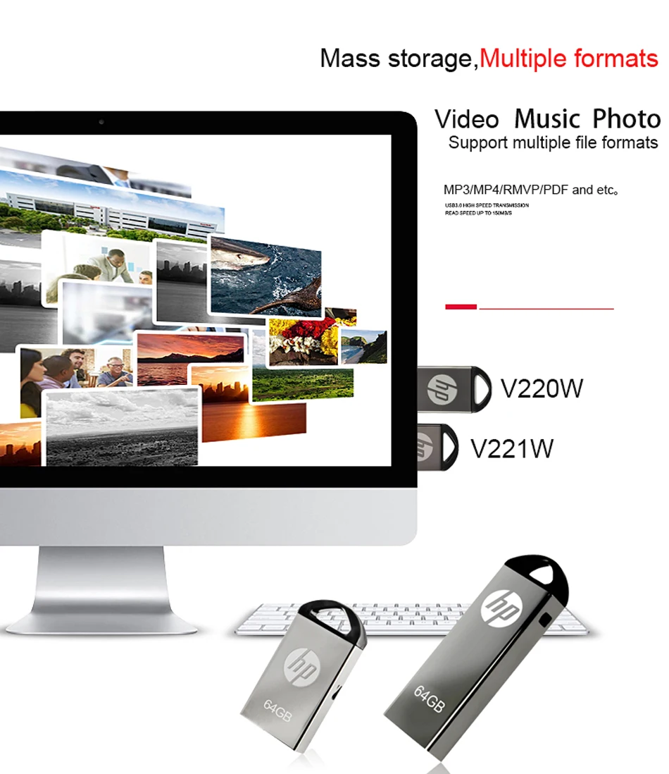 Hp Dual use USB флеш-накопитель 16 Гб/32 ГБ/64 ГБ флеш-накопитель Флешка водонепроницаемый флеш-накопитель карта памяти USB диск мини металлический пылезащитный