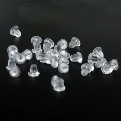 rubber stopper 100 шт./лот, резиновые Прозрачные Серьги, задняя пробка, силиконовые круглые серьги, задняя пробка, пули, бабочки, задняя пробка - Цвет: rubber stopper