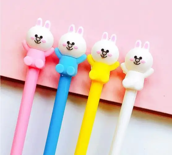 1 шт. гелевые ручки с кроликом 0,5 мм Kawaii Канцелярские ручки новинка милые студенческие ручки канцелярские принадлежности черная ручка Kawaii школьные принадлежности