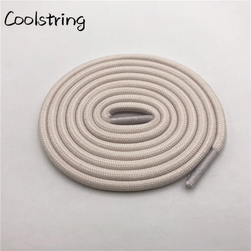 Coolstring, Новинка 0,5 см, круглые спортивные шнурки, толстый полиэстер, для пеших прогулок, для ботинок, для детей, мужские баскетбольные шнурки - Цвет: 2717	Beige White