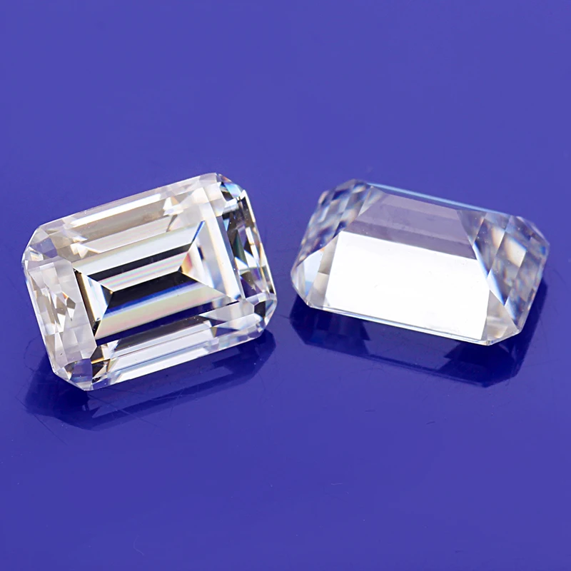 Восьмиугольная форма изумруда 7x5mm 14x10mm DEF белый цвет VVS четкость моисанит