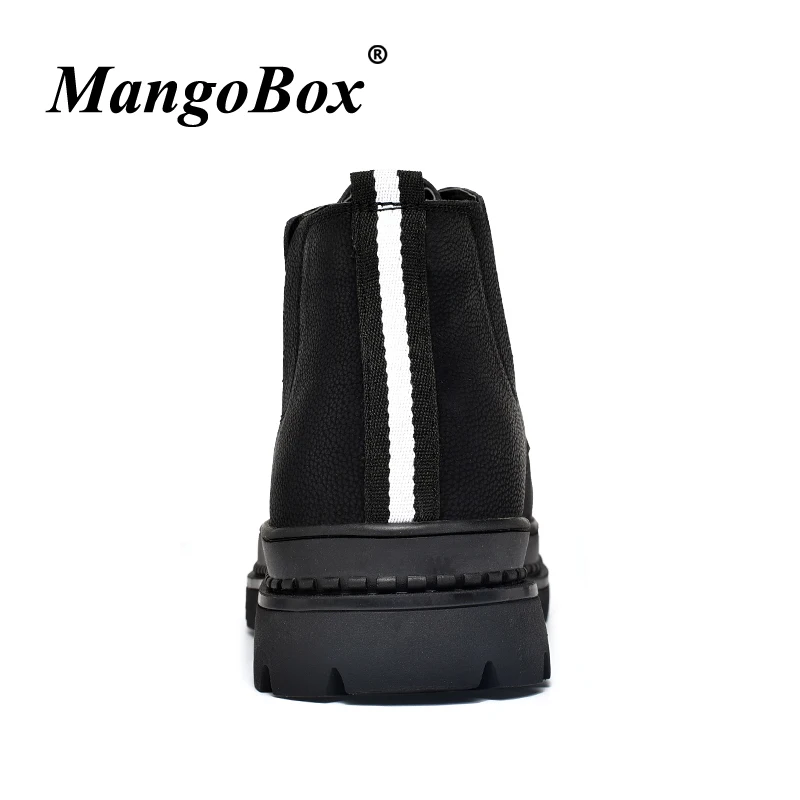 Male Riding Boots Black Gray High Top Shoes for Winter Men Outdoor Genuine Leather Rubber Bottom Casual |