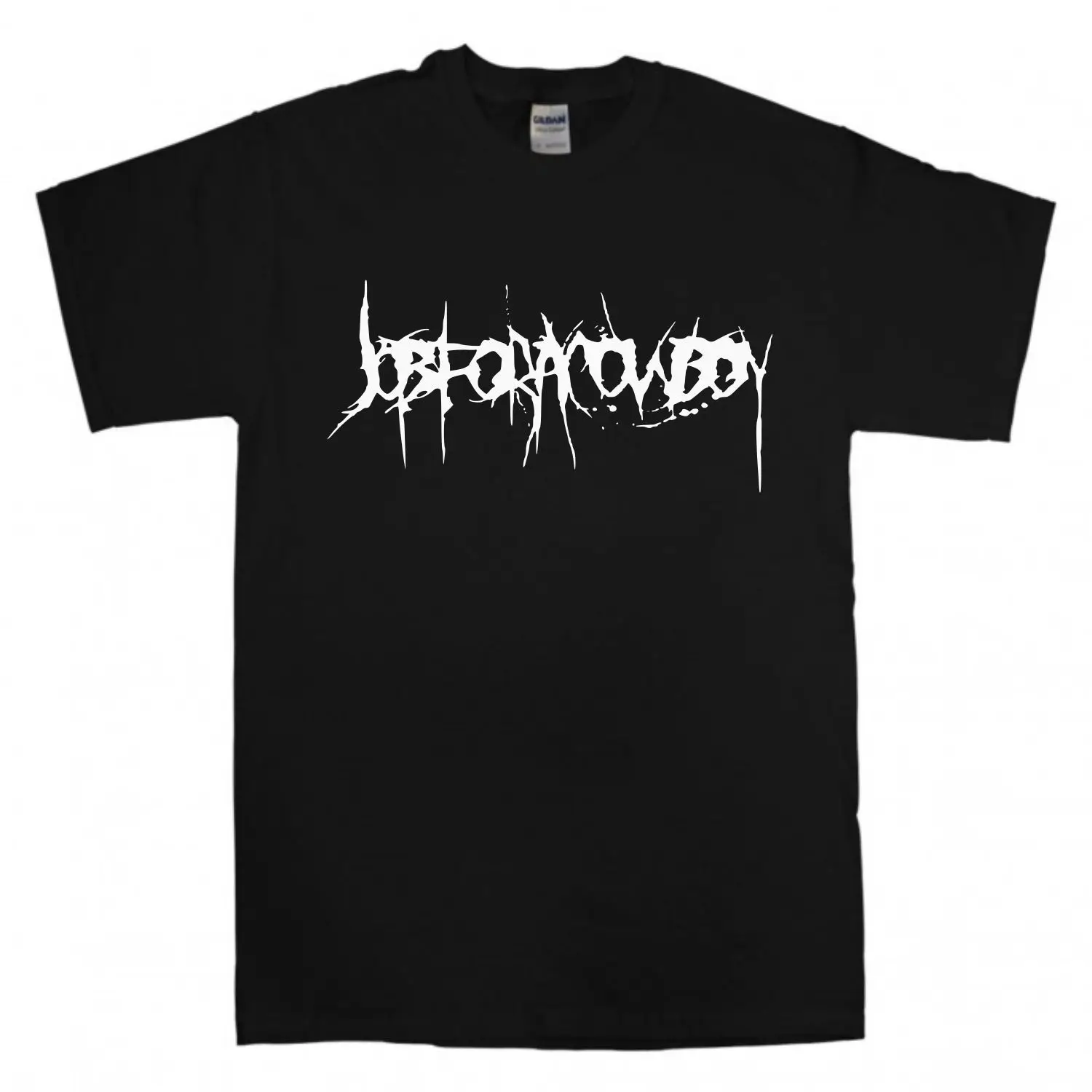 Работа для ковбой футболка Новая Черная Футболка Death Metal Deathcore Logo Tee 2018 короткий
