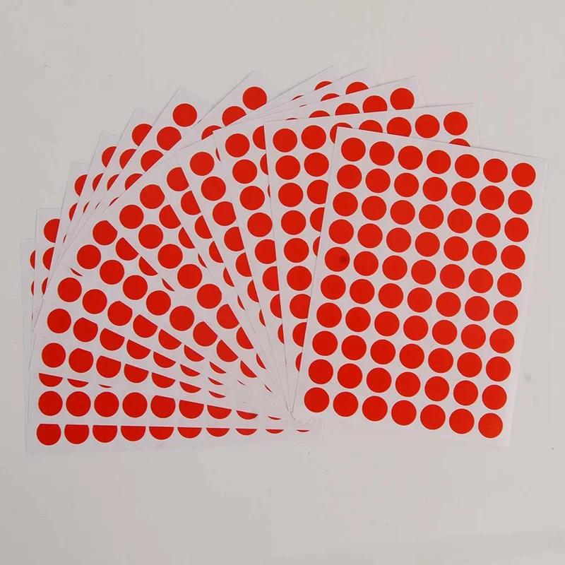 12 листов/упаковка 10 мм круглые цветные клейкие этикетки Dot sticker