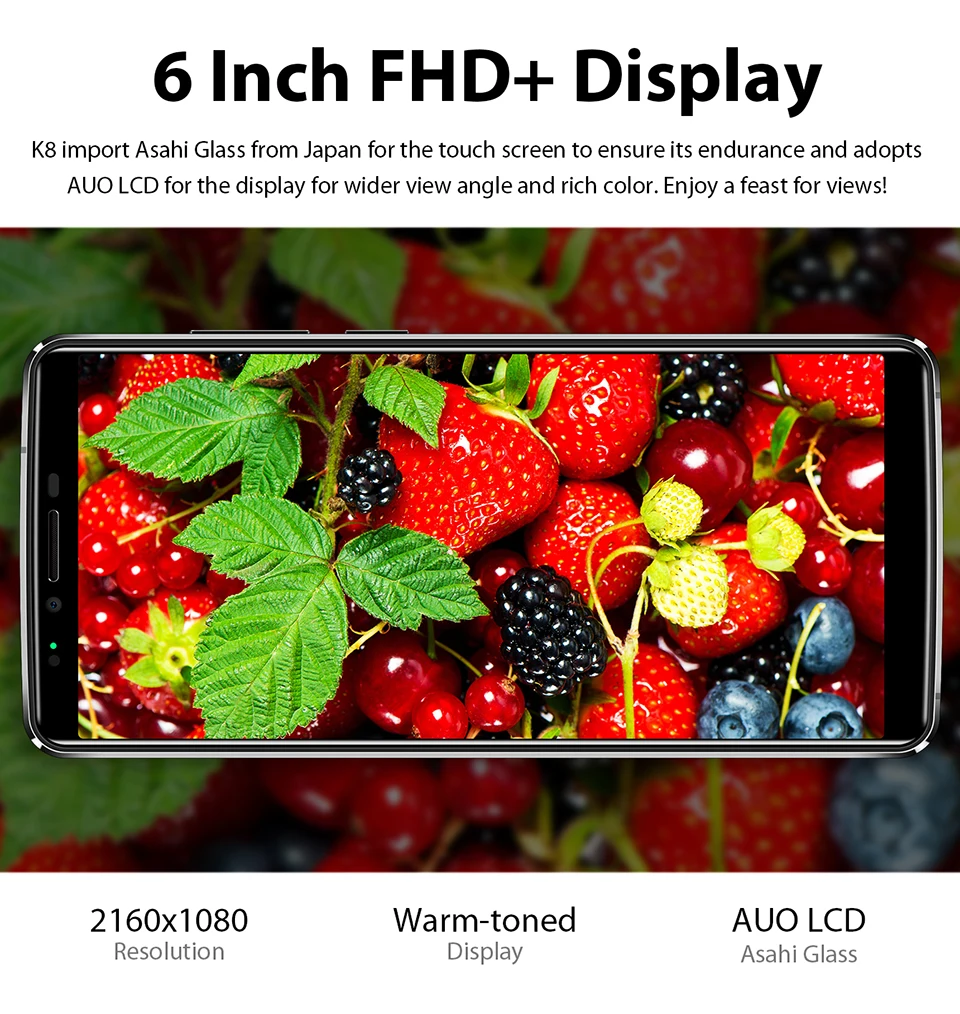OUKITEL K8 4G мобильные телефоны Android 8,0 4 Гб+ 64 Гб MT6750T восьмиядерный смартфон 5000 мАч с функцией распознавания лица 6,0 дюйма, отпечаток пальца, сотовый телефон