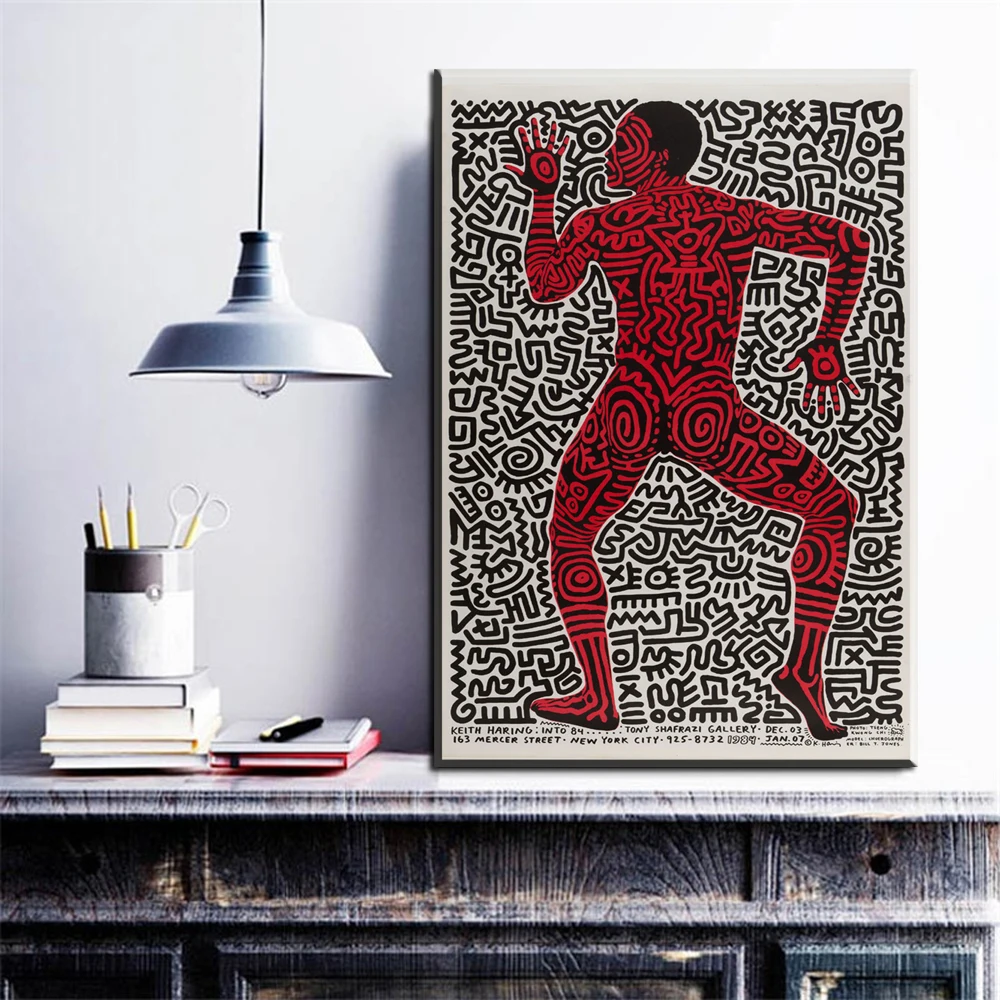 ZZ1414 abstract canvas art man body keith haring oil painting wall pictures for home decoration unframed prints | Дом и сад