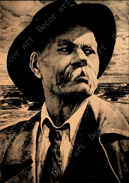 Русский писатель Maxim Gorky Картина на холсте винтажные настенные картины крафт