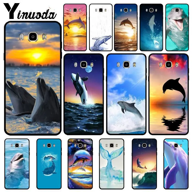 Мягкий силиконовый черный чехол для телефона Yinuoda Dance Of Dolphin Samsung Galaxy j6plus j7 prime j8 j2