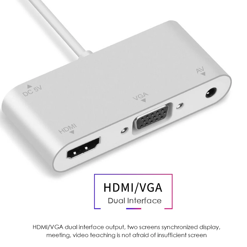 HD OTG Кабель-адаптер Lightning для HDMI VGA 3,5 мм RCA AV адаптер Аудио Видео адаптер для Lightning удлиняет концентратор для iPhone/iPad