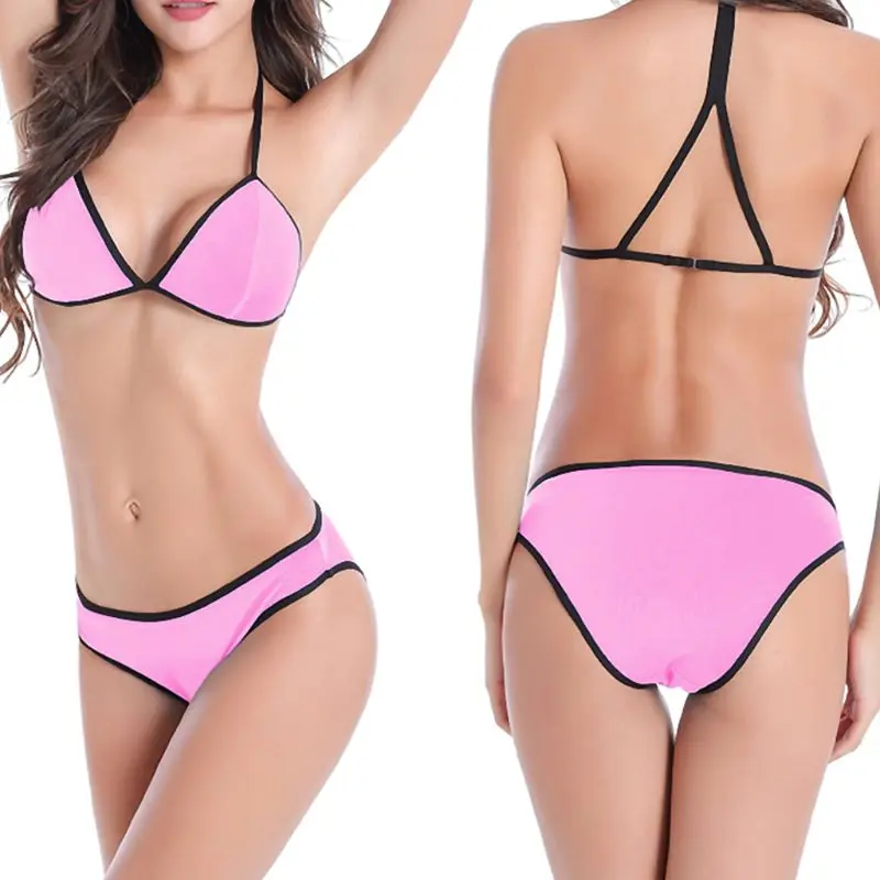 Женский сексуальный комплект бикини из двух частей открытый купальник с вырезом