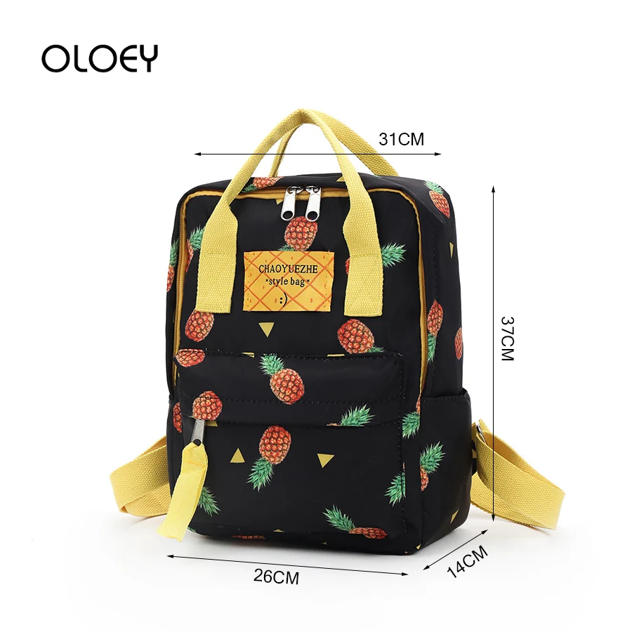 Холщовый дорожный рюкзак для женщин женская сумка на плечо с принтом ананасов