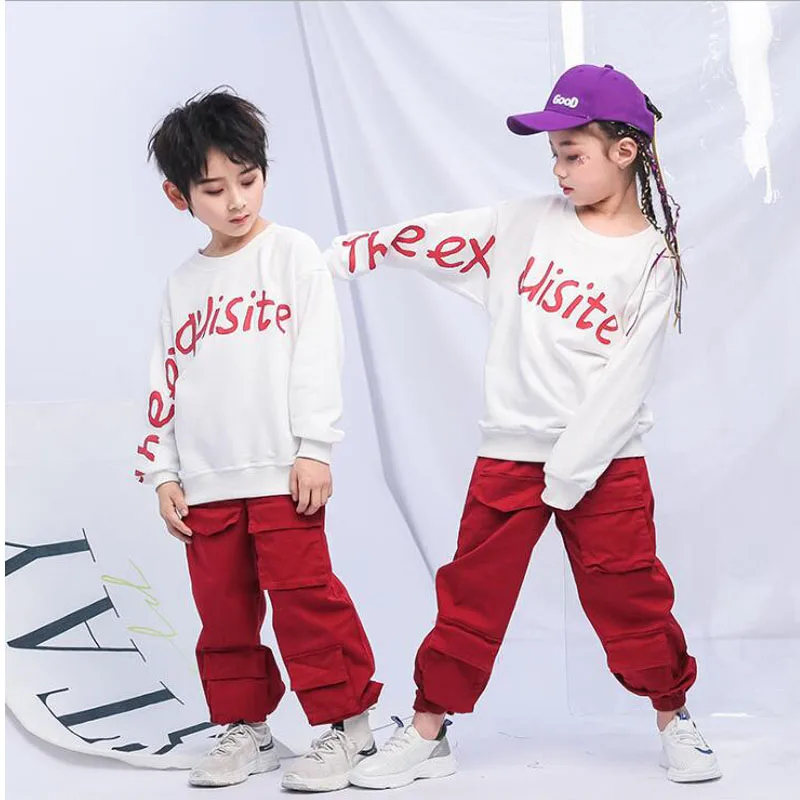 

Girls Boys Outwear Coats Sweatshirt Jogger Pants T Shirt Hip Hop Clothing Jazz Dance Costume for Kids Ballroom Dancing Clothes
