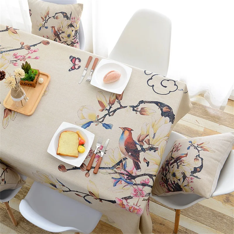 Водонепроницаемая скатерть ткань хлопок и лен сад печать журнальный столик