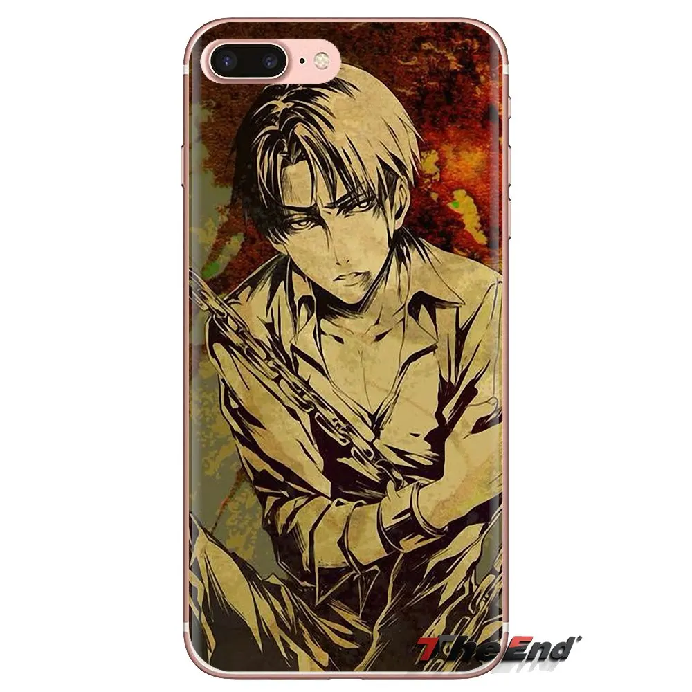 Silicone Phone Skin Case For iPod Touch Apple iPhone 4 4S 5 5S SE 5C 6 6S 7 8 X XR XS Plus MAX Levi Ackerman Attack on Titan AMV |