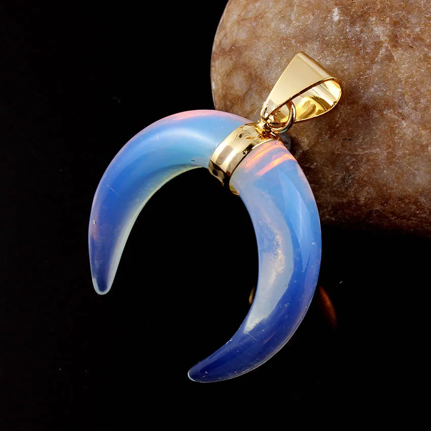 Модные бусины уникального дизайна светильник желтого золота опал полумесяц