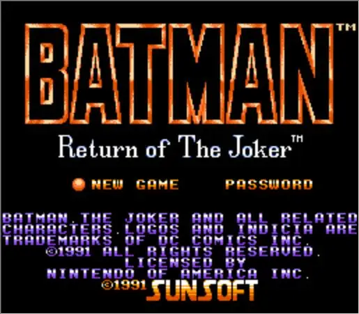 B@ tman возврат игрового картриджа Джокера для консоли NES