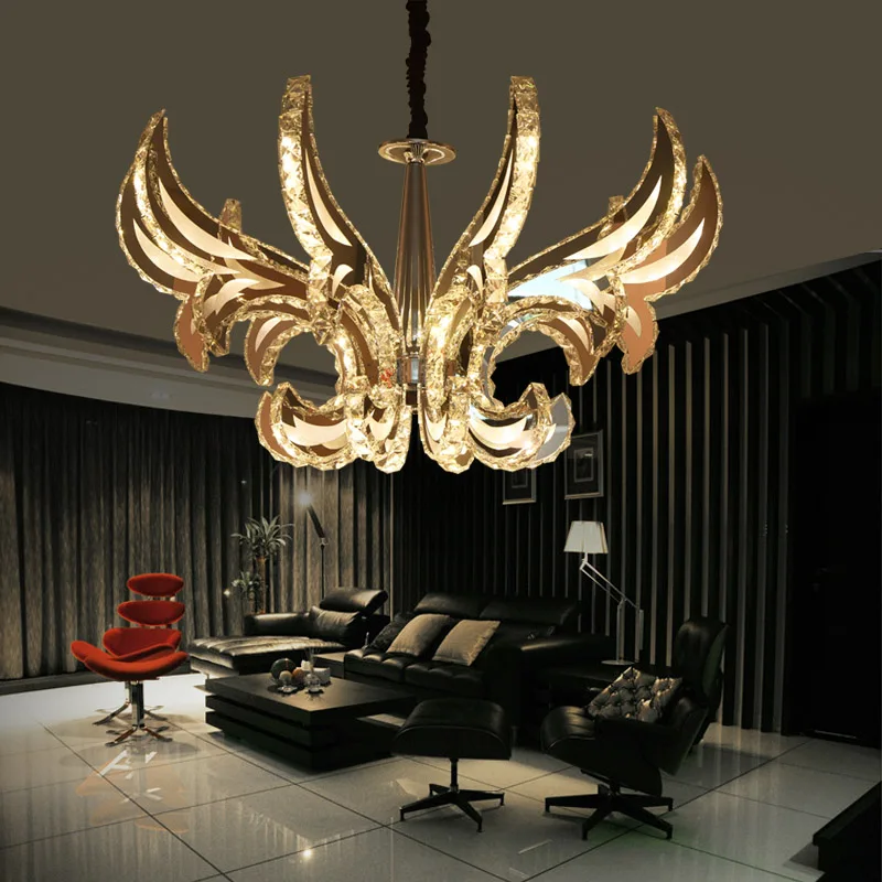 

Dimmer pendant lamp crystal Remote Control warm/white LED 6/810 lights K9 Crystal pendant Lighting 110-240v Size:80*80*82cm