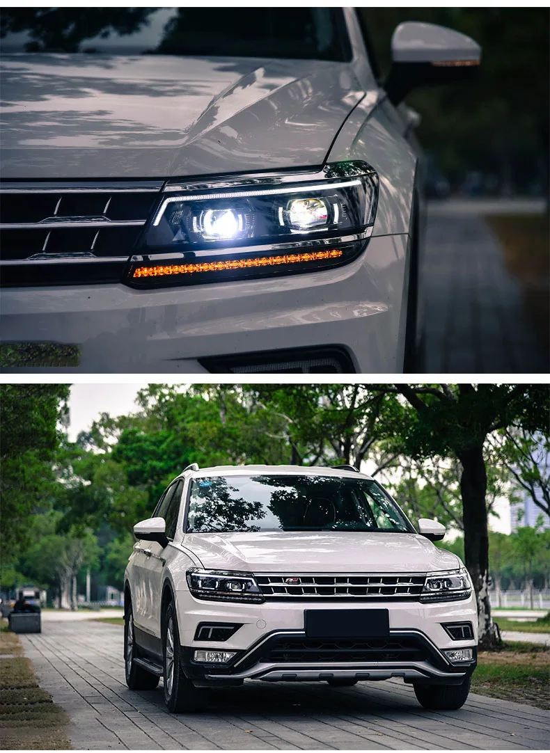 Светодиодная фара для Volkswagen Tiguan светодиодный DRL в сборе биксеноновый прожектор