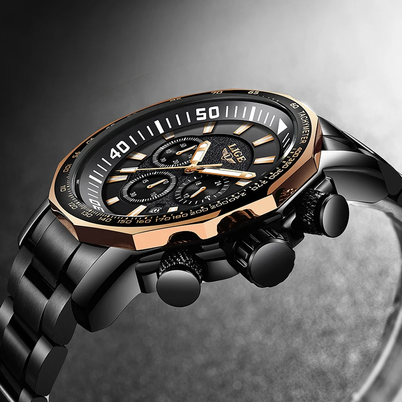 Relojes para hombres мужские часы с большим циферблатом военные LIGE Лидирующий бренд
